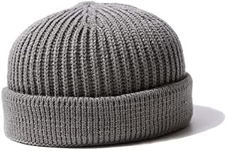 CLAPE Trawler Beanie Watch Hat Cuffed Knitted Hat Short Fisherman Beanie Roll Up Edge Skullcap Winter Hat for Men Women