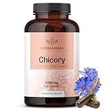 HERBAMAMA Chicory Root Fiber Capsules - 1200mg Chicory Root Powder for Gut Cleanse & Digestive Support - Vegan, Non-GMO Inulin Prebiotic Fiber Supplement
