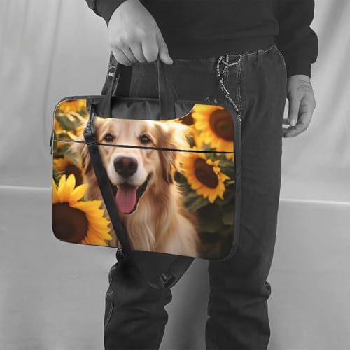 Maletín para portátil Dog and Sunflower para hombre y mujer miniatura 6