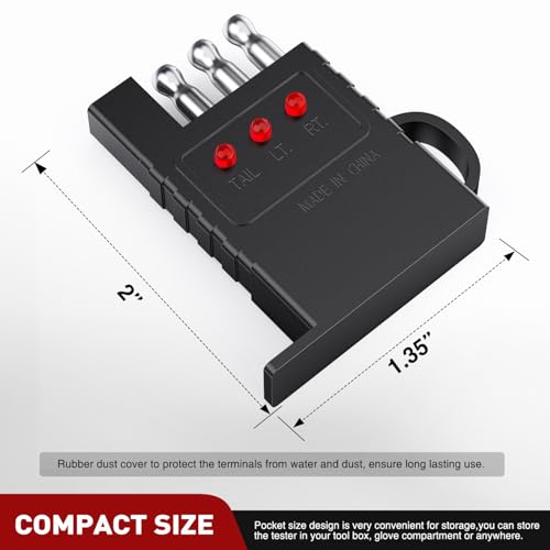 Image of Nilight 4 Way Flat Trailer Wiring Circuit Tester Male Female Double End | Wire 4 Pin test with LED Light Indicator for Turn Signal Tail Lights Trouble Shooting
