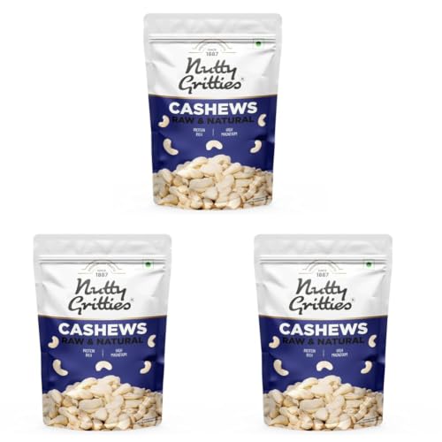 Image of Nutty Gritties Premium Jumbo Size Cashews 200g, Rich in Protein|W240|Zero Breakage|Resealable Pouch (Pack of 3)