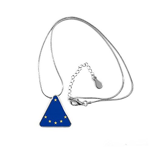 Symbole pays Europe collier pendentif triangle avec drapeau national UE