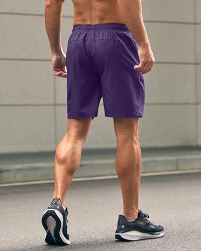 Image of G Gradual Men's Athletic Running Shorts with Zipper Pockets Quick Dry 7 inch / 5 inch / 9 inch Workout Gym Shorts for Basketball Hiking