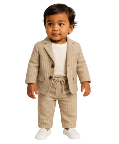 Ensemble 3 pièces bébé garçon lin et coton vêtement été enfant 6 12 18 24 mois