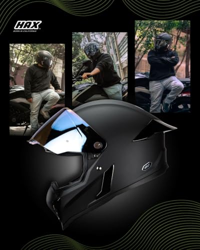 Image of HAX Full Face Motorcycle Helmet for Adult Men and Women, DOT & ECE 22.06 Certified - Powersports Advanced Ventilation Motocross Helmet for Motorbike Street Bike