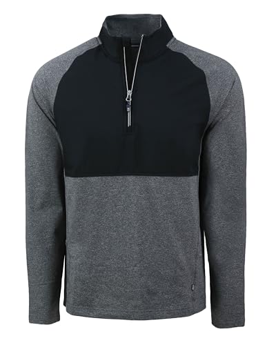 Chaqueta Cutter & Buck Adapt Eco Knit para hombre con cremallera un cuarto gris