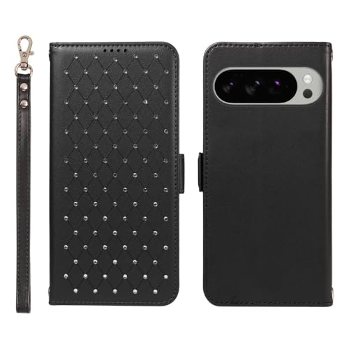 Étui portefeuille Pixel 8A noir avec sangle pour vos déplacements
