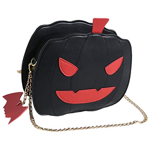 Tongina Bolsa de abóbora feminina saco de doces de halloween pequeno diabo bolsa de ombro mensageiro