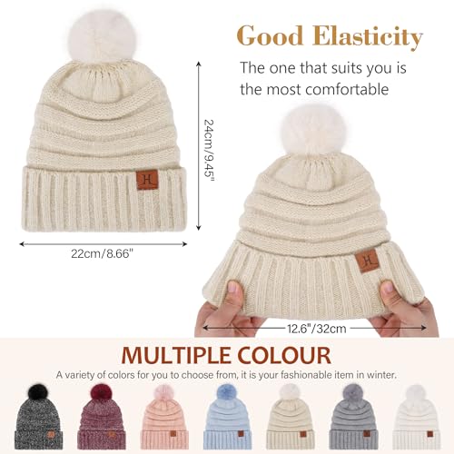 ZASFOU ZASFOU Damen Winter Mütze Beanie mit Fleecefutter Warme Kunst Nerz Samt Wintermütze Thermo Strickmütze Mützen für Frauen Geschenk - Zusatzansicht 4 | TV | Video | Foto