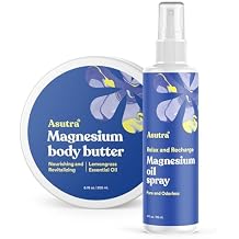 ASUTRA Bundle Set, 2 Products - 1 Topical Magnesium Chloride Oil Spray and 1 Magnesium Body Butter Lotion