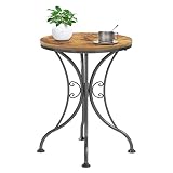 Round End Table Wood Round Side Table for Small Spaces,Vintage Outdoor Farmhouse End Table For Livin