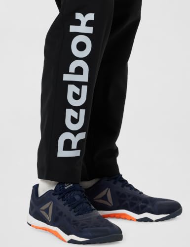 Image of Reebok Men's Woven Mesh Track Pants - Breathable Mesh Panels Gym Trackpants for Men | Training Running Payjama for Men | Athletic Pants - Elastic Drawcord Waistband