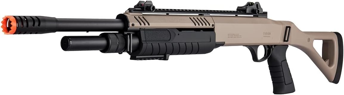 High FPS Tri-Shot 11'' Airsoft Shotgun Pump Action BO Manufacture FABARM STF w/Fixed Stock (6 Shells Included)