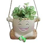 Genérico Jardinera Cara - Decoración De Jardín Divertida De Resina Linda Con Swing - Maceta Cara | Para Clube, Noite E Encontro