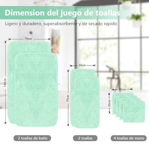 Consejos y comparativas para Comprar Juegos toallas baño completos los 7 más buscados. 14 Imagen adicional