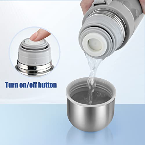 Stainless Steel Thermos Bottle, Supkit 17Oz Thermos For Hot Drinks, Bpa Free, Insulated Cup Keep Hot & Cold For Hours, Perfect For Biking, Camping, Office, Car Or Outdoor Travel (Silver) #TOP4