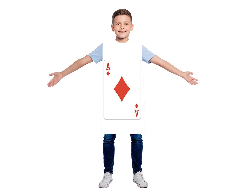 TABARDO! Playing Card Costume for Kids and Toddlers, Fancy Dress Outfit (Medium, A Of Diamonds)