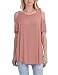 KOGMO Womens Cold Shoulder Short Ruffle Sleeve Tunic Top