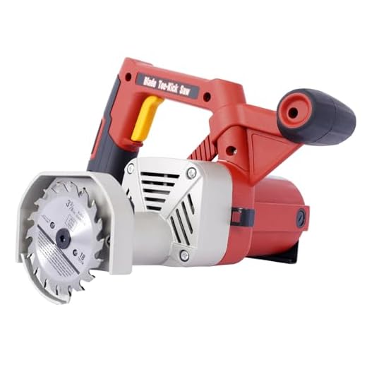 Toe Kick Saw - 6.8 Amp Electric Toe Kick Saw Circular Saw Precise Toe Kick Circular Saw with 3-3/8 In Blades | Power Flush Cut Undercut Saw for Woodworking Removing Subfloor Tiles Masonry, Red