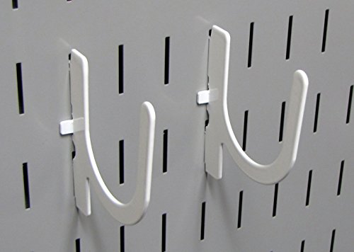 Image of Wall Control 3in Reach U-Hook Accessory inchU inch Shaped Slotted Metal Pegboard Hook Pegboard and Slotted Tool Board - White