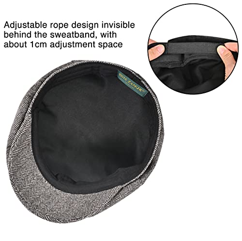 Mens Newsboy Cap High Woolen Tweed Gatsby Hat Ivy Cabbie Flat Golf Cap For Fathers Women Unisex #TOP5