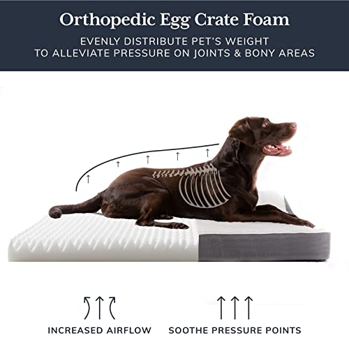 Ohgeni Orthopedic Dog Bed For Large Dogs With Plush Egg Foam Support, Waterproof And Machine Washable Removable Cover, Softer Than Memory Calming Relaxing Sleep #TOP1