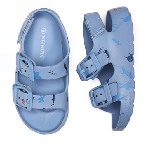 Image of INMINPIN Toddler Boys Girls Buckle Sandals Comfort Open Toe Sandal with Adjustable Back Strap