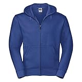 Russell - Sudadera con cremallera y capucha Modelo Authentic hombre/caballero -Deporte/Gimnasio/Running (Mediana (M)/Azul eléctrico)