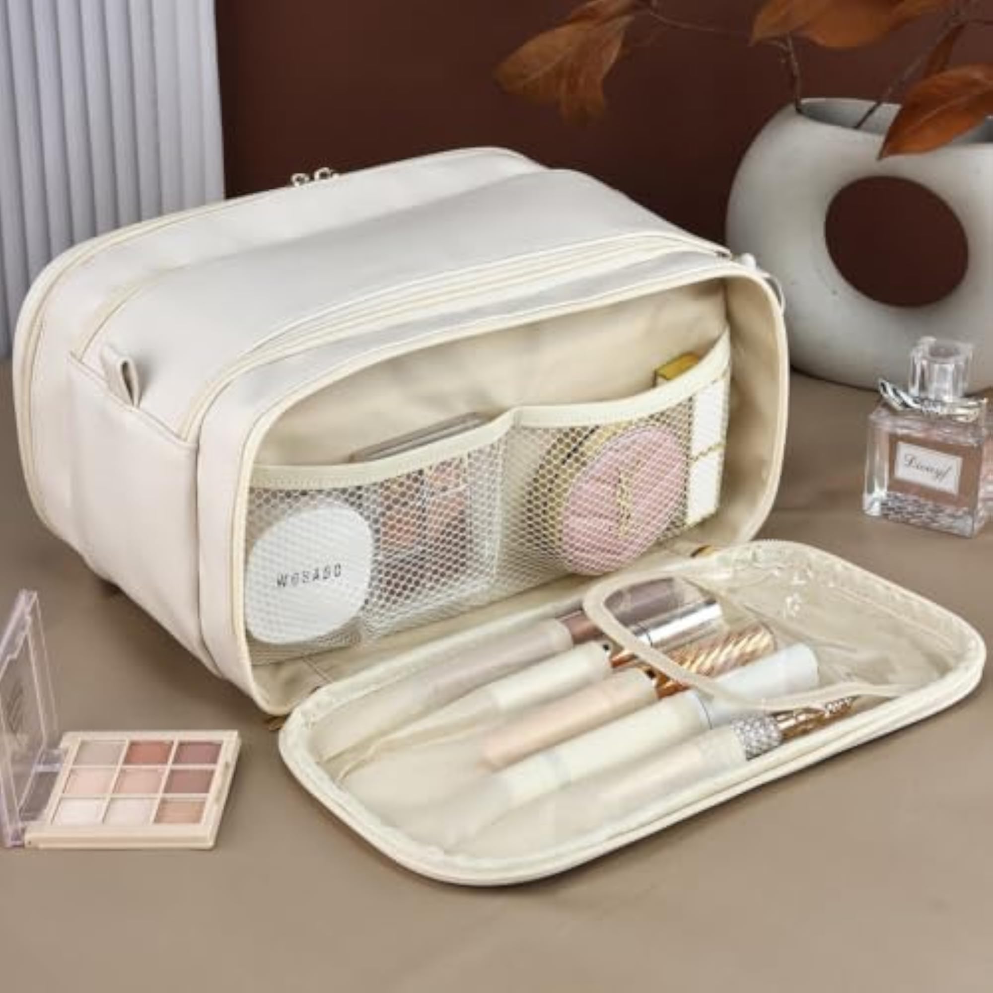 Hanging Toiletry Three-Layer Zipper U-Shaped Cosmetic Holder