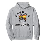 Orgullo Aragonés Cinta Bandera Aragón Moño Desordenado Sudadera con Capucha