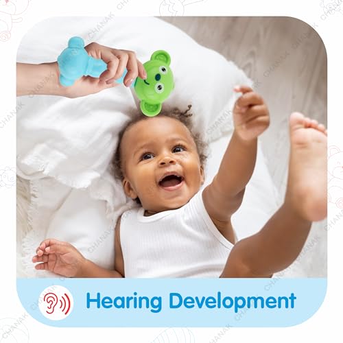 Image of Chanak Baby Kinder Rattle Set for 0-6 Months Old Baby, Non-Toxic, 100% BPA Free, Infant Grab, Spin & Shake Rattles, Colorful Rattles with 5 Pcs, Early Educational Sensory Toy, BIS Approved
