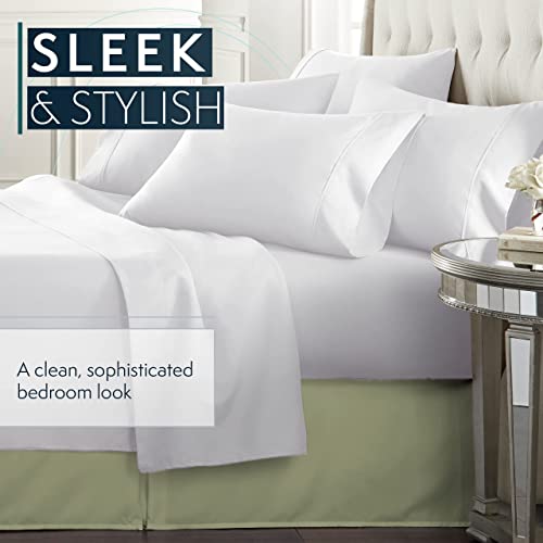 Hc Collection Sage King Bed Skirt - Dust Ruffle W/ 14 Inch Drop - Tailored, Wrinkle & Fade Resistant #TOP4