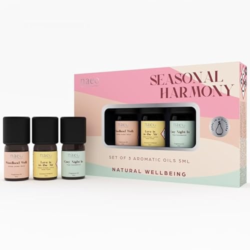New Naeo Essentials Oils 3pk - Assorted Perfect for Creating a Cosy athmosphere and Embrace The Magic of Autumn and Winter Seasons. Ideal for use in an Aroma Diffuser. Pink- Size: 3 X 5ml