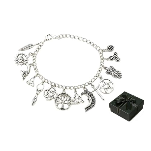 Bracelet nœud de sorcière ajustable et léger bijou lune soleil femme