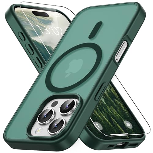 Vansdon Magnetisch für iPhone 16 Pro Hülle mit 1 Schutzglas, Kompatibel mit Magsafe, Fallschutz nach Militärstandard, Tr...