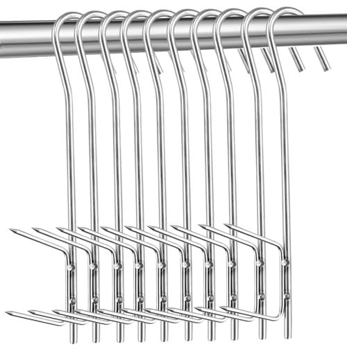 10 Stück Räucherhaken, Räucher-Haken Edelstahl zum Aufhängen von Geräuchertem Fisch, Fleisch, Wurst (21cm)