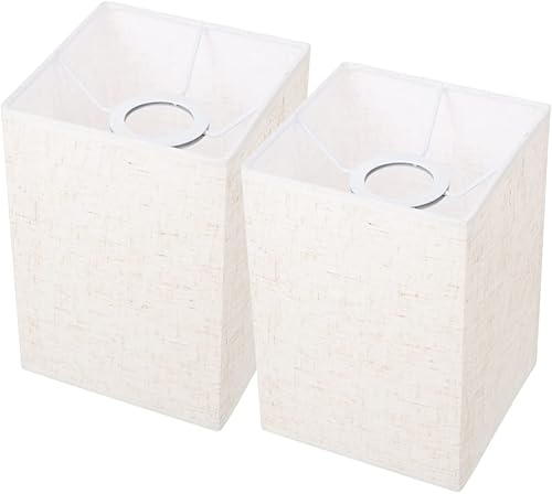 Miniatura 8 de BESPORTBLE 2 piezas de lino pantalla lámpara de escritorio lámpara de mesa candelabro cuadrado pantalla lámpara lámpara lámpara cubierta cubierta de