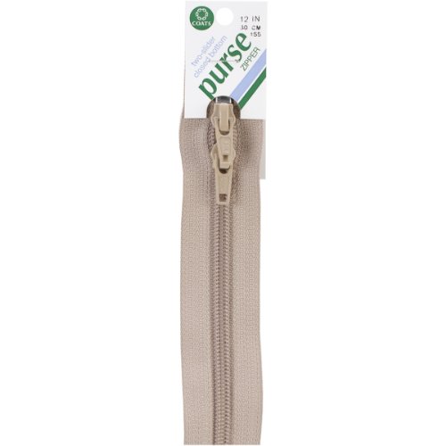 Coats Thread & Zippers Coats: Thread & Zippers Purse Double Slider Zipper, 12", Dogwood