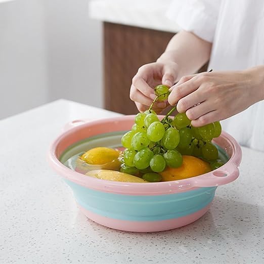 Image of Collapsible Tub Big Size, Foldable Silicone Tub with Handles, Portable Multipurpose Folding Bowl for Kitchen, Laundry, Bathroom, Travel & Camping, Space-Saving Storage