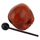 FUTUREORYY 木製魚工芸品 禅ドラム 小型ウッドブロック 静音デスク装飾 ストレス軽減オフィス向け磨き仕上げ ランダムカラー