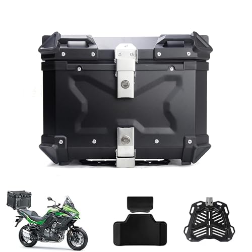 Coffre de moto en aluminium 36L argenté avec dossier et serrure