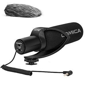 COMICA CVM-V30PRO Shotgun Microphone Professional Super Cardioid Video Recording Microphone with Wind Muff, Camera Microphone for Canon Nikon Sony DSLR Cameras,Camcorders,iPhone Smartphones