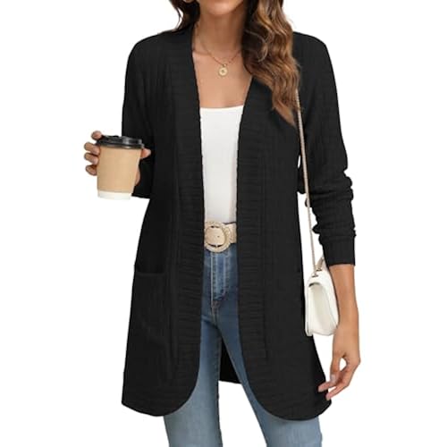 YSYOKOW Cardigan Sweaters for Women Long Sleeve Open Front with Pockets