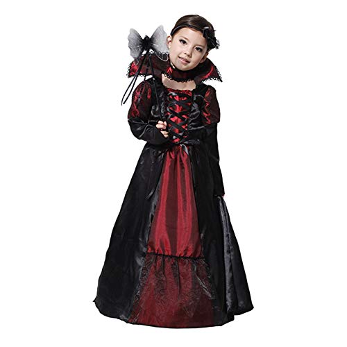 EOZY Girls Halloween Vampire Witch Costume with Necklace Vampire Queen Dress up