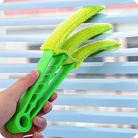4 Pcs Window Blind Cleaner - Wet Dry Venetian Window Blind Cleaner Microfiber Brush 3 Pronged Washable Duster - Ideal Duster Cleaning Tool For Blinds, Shutters, Shades, Air Conditioner Vent Covers Cover