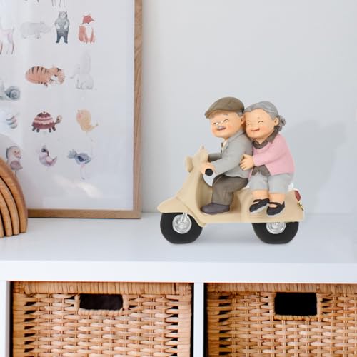 Figurine couple âgé à moto pour égayer un intérieur trop terne