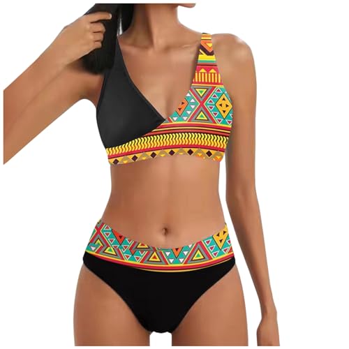 Conjuntos de Bikinis para Mujer 2024 Sexy Verano Conjunto Traje de Baño Push Up Bohemio Bañadores Reductores Ajustable Dos Piezas Ropa de Baño Bra Playa Bikini Vikini