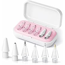 6 Pack Pencil Tips for Apple Pencil Pro, 1st & 2nd Generation, USB-C, Replacement Apple Pencil Nibs for Drawing, Writing, Note Taking, and Sketching on iPad - Pink