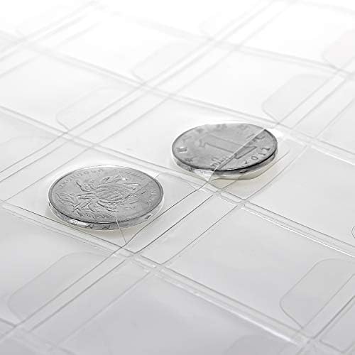 258 Pocket Coin Pages,Homgaty 10 Sheet Coin Collection Supplies, Plastic Coin Holders Page Stamp Penny Album Currency Protector Sleeves 4 Sizes 12, 20, 30 and 42 Pocket Pages