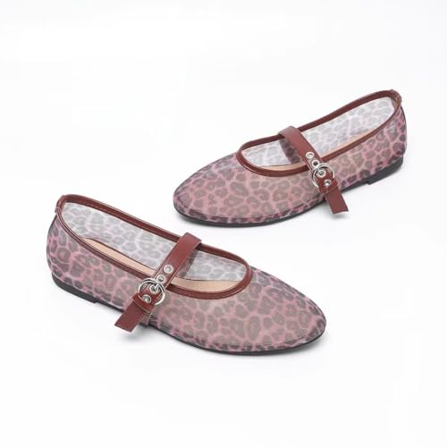 Women's Fashionable Leopard Print Mary Jane Flats, Casual Comfortable Breathable Square Toe Flat Shoes, Lightweight Comfortable Comfy Shoes for Daily Wear, Girl2